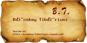 Böcskey Tibériusz névjegykártya